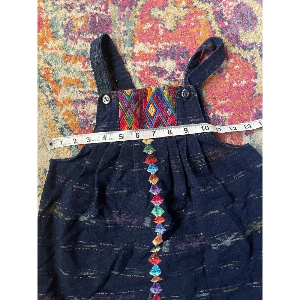 Vintage Guatemalan Huipil Artisan Embroidered Kids Jumper Dress